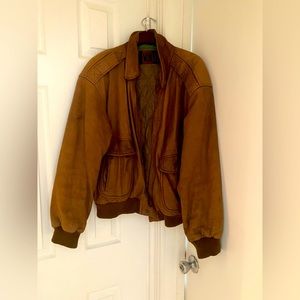 Brown suede leather jacket
